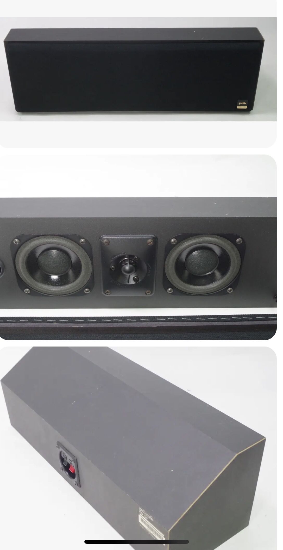 Polk Audio CS 100 Center Channel Speaker Black