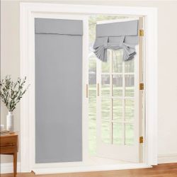 RYB HOME Blackout French Door Curtain, No Drill, W26 x L69, Silver Grey
Self Adhesive, Privacy, Thermal Insulated, For Patio Kitchen Front Entry Front