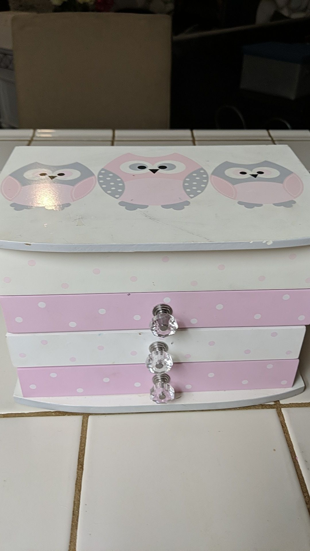 White Owl Jewelry Box