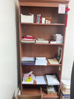 Dark Wood Bookcase with 4 Shelves