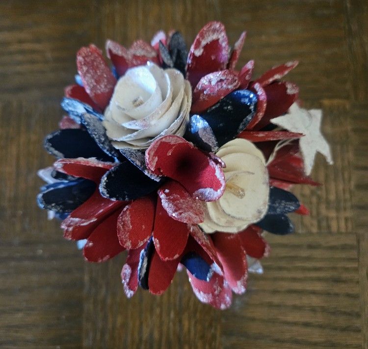Red, White, and Blue Floral Decorative Ball from Pier 1