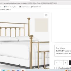 Estate Sale Vintage Victorian Brass Bed and Mattress