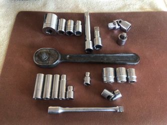 20 Pc Proto Sockets And Ratchet For 1/2” And 3/8” Drives SAE