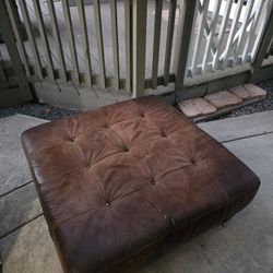 Ottoman Sofa In Brown Leather