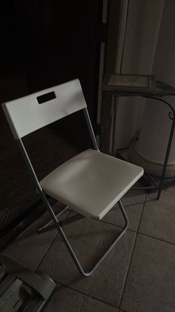 White Folding Chair with Metal Frame