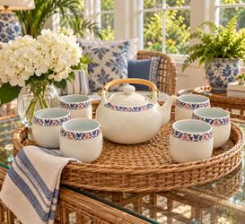 FORLONG Vintage Chinese Style Porcelain Handmade Kung Fu Tea Set.
