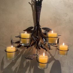 2  Olive branch  wall candle holders 