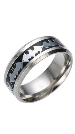 Black Silver Batman Ring