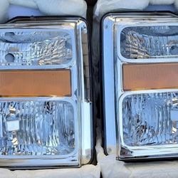 08-10 Ford F250 F350 F450 F550 Headlights Luces Focos Micas Faros Faroles Headlamps 