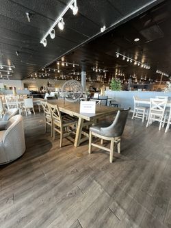 Grey/brown 7PC Counter Height Table Set