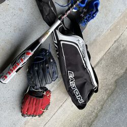 Kids Baseball Gloves, Bat, Cleats and Bag