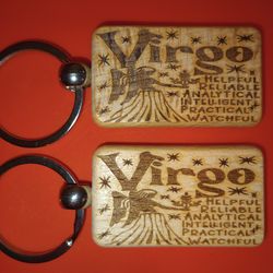 Keychain Horoscope Virgo Design Engraved