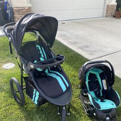 Baby Trend Jogging Stroller With Matching Car seat 