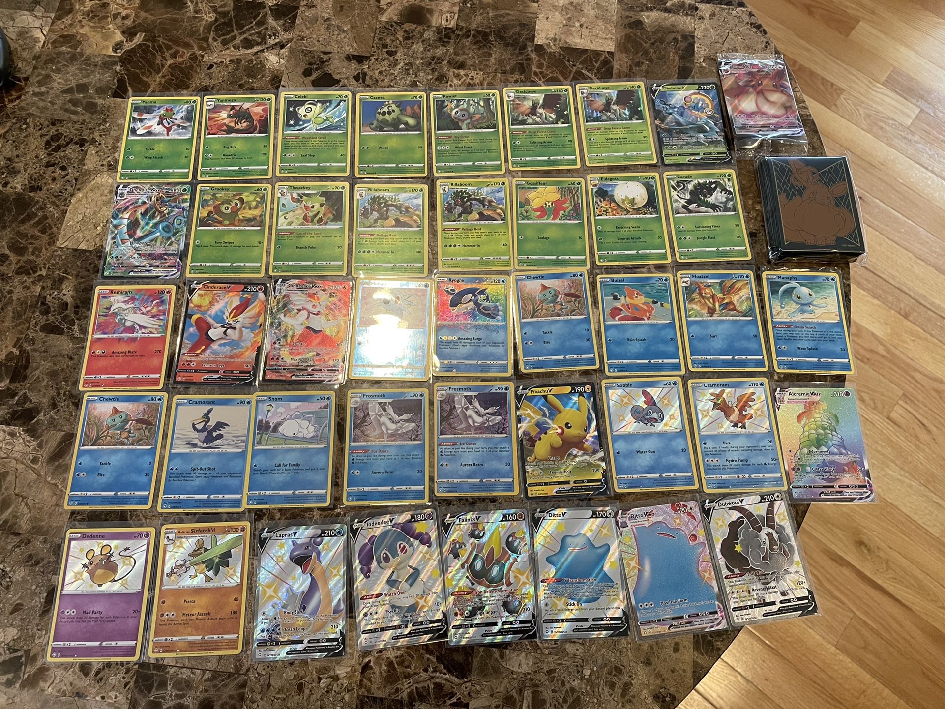 Pokémon Cards (73) Shining Fates)(Used)(Pikachu, Sobble)