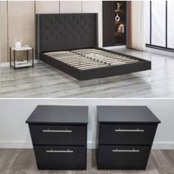 Queen Bed With Nightstands... Cama Queen Con Mesas De Noche 