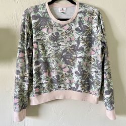 Sundry Tropical Camo Palm Leaf Lightweight Sweatshirt | Small