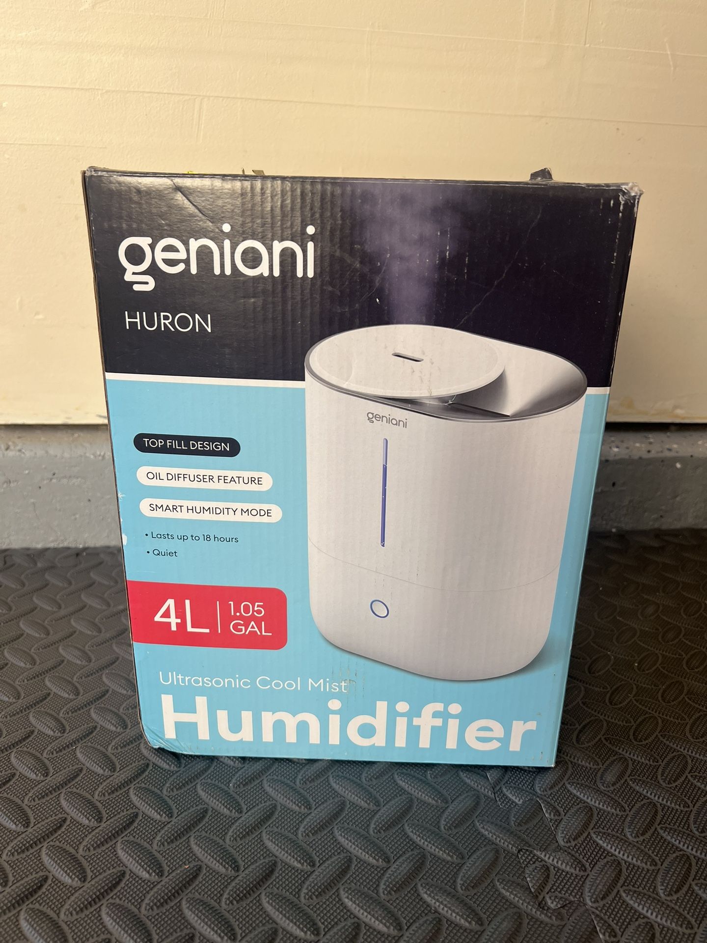 GENIANI Top Fill Cool Mist Humidifiers 4L with Essential Oil Tray for Home, Bedroom, Baby, Plants - Smart Mode, Quiet, Easy to Clean, Night Light