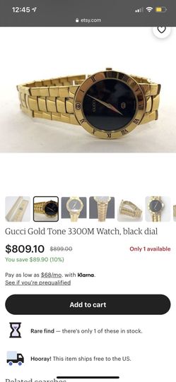 Gold Gucci Watch 3300m