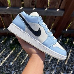 Jordan 1 Low Ice Blue Black (Size 7Y)