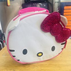 Sanrio Hello Kitty Soft Canvas Insulated Lunch Box Lunch Bag White
