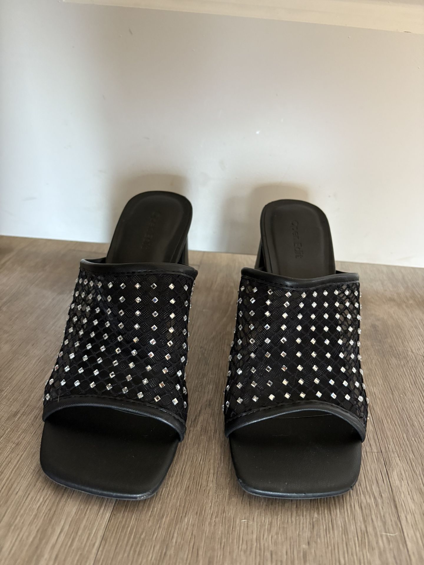 Open Edit Rhinestone Heels
