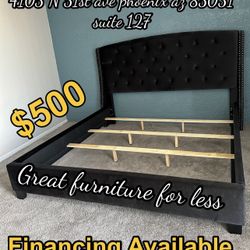 King Size Bed Frame Black Velvet Brand New