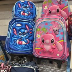 Stitch Blue Backpack Rose Angel Back Pack