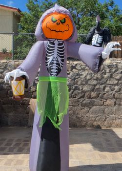 12 ft. Halloween Pumpkin Man Inflatable Decoration with LED lights, Plug-In