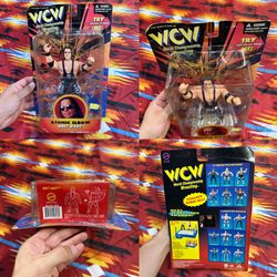 VTG WCW World Championship Wrestling Atomic Elbow Bret Hart Action Figure 1998