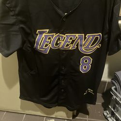 LA Lakers Kobe Bryant Tribute Baseball Button Up Shirt Jersey Size Small new