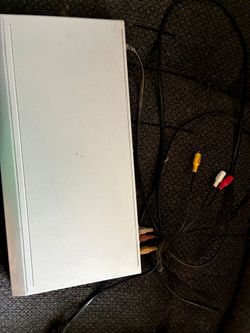 White DVD or VHS Player with RCA Cables