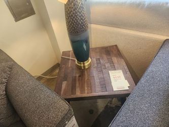 Modern Rustic End Table in distressed wood