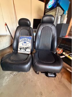 2001 Mustang Bullitt OEM Black Leather Front Seats – Original GT/Bullitt