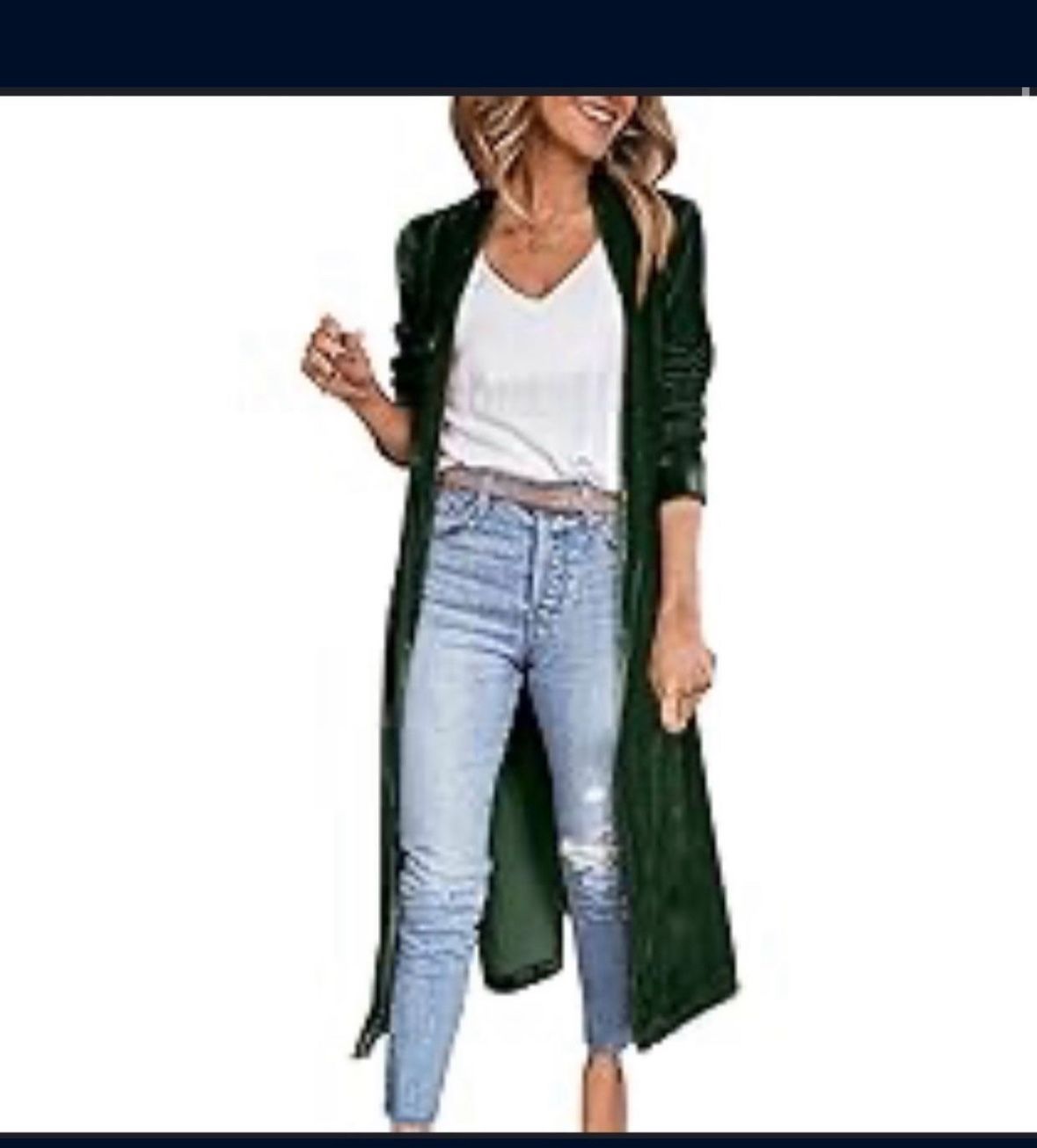 Open Front Long Cardigan