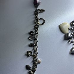 Sterling Silver Charm Bracelet Vintage 
