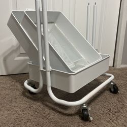 White 3-Tier Rolling Cart 