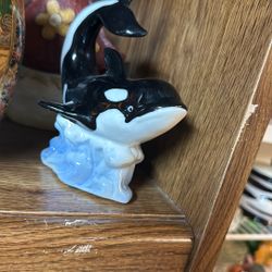 Glass Orca Figure