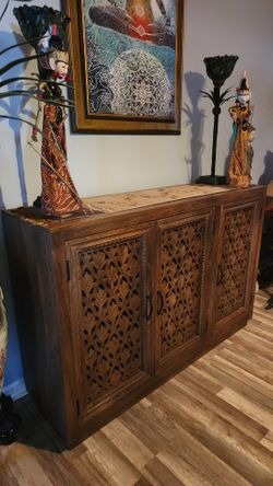 Hand Carved Sideboard Cabinet