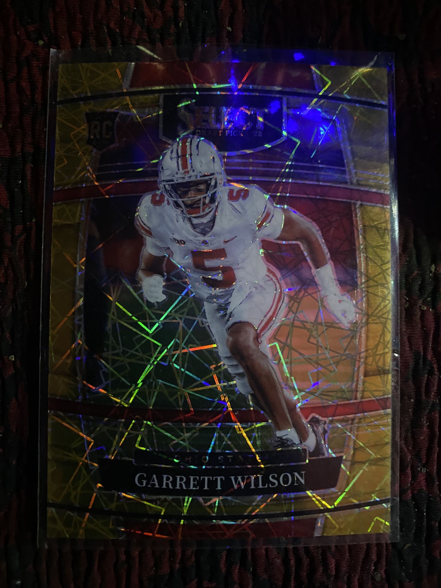 2022 Panini Select Draft Concourse Gold Lazer Prizm #4 Garrett Wilson (RC)