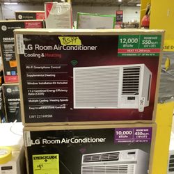 LG Electronics 12,000 BTU 230/208-Volt Window Air Conditioner LW1221HRSM Cools 550 Sq. Ft. with Cool and Heat, Wi-Fi Enabled