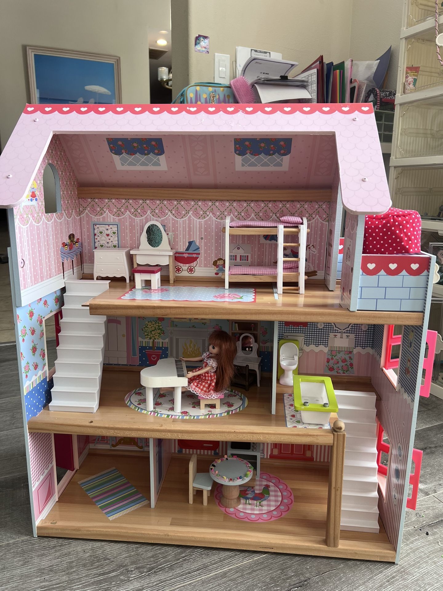Cute Wooden Doll House On Sale Only For $20
