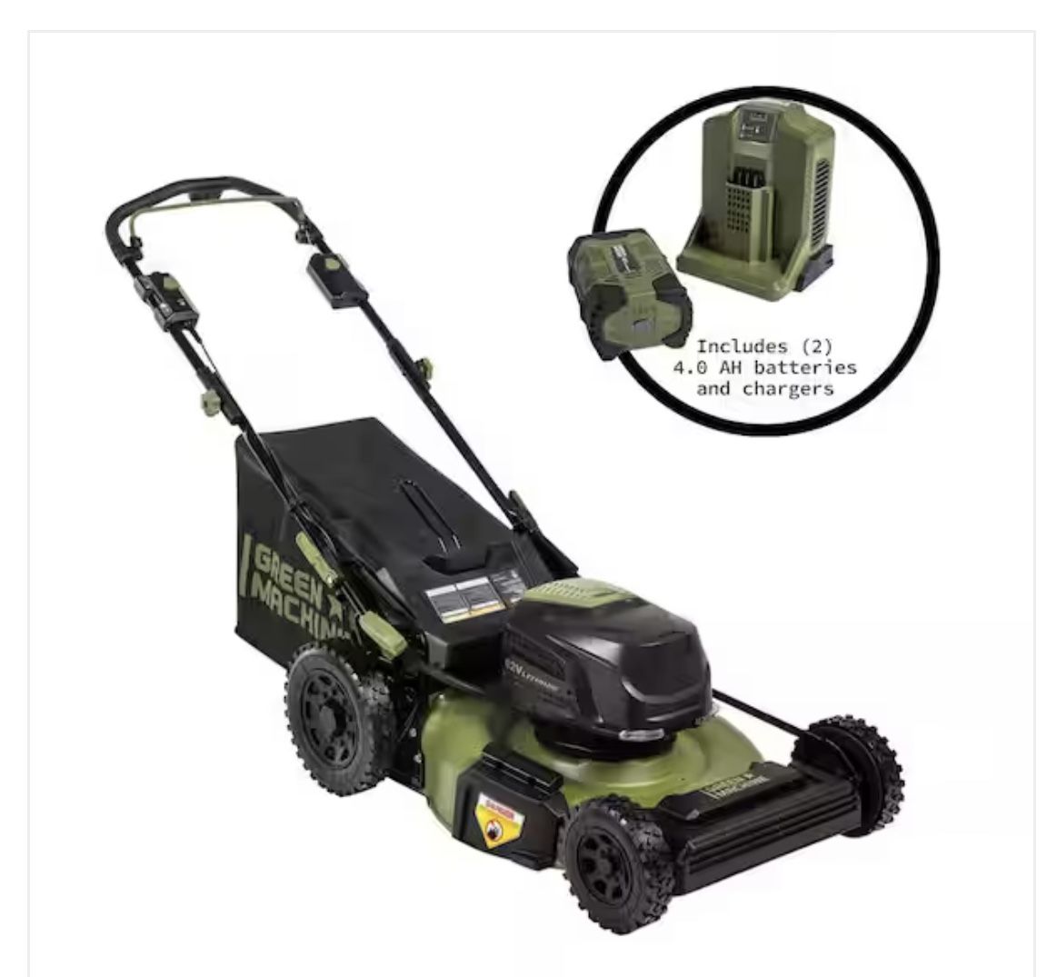 62v Cordless Green Machine Lawn Mower