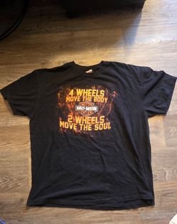 Harley-Davidson Black T-Shirt with Yellow-Orange Graphic