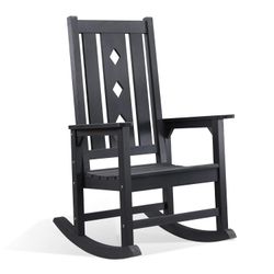 Oversized Rocking Chair, Outdoor Rocking Chair for Adults, All Weather Resistant Porch Rocker for Lawn Garden, 350lbs Weight Capacity