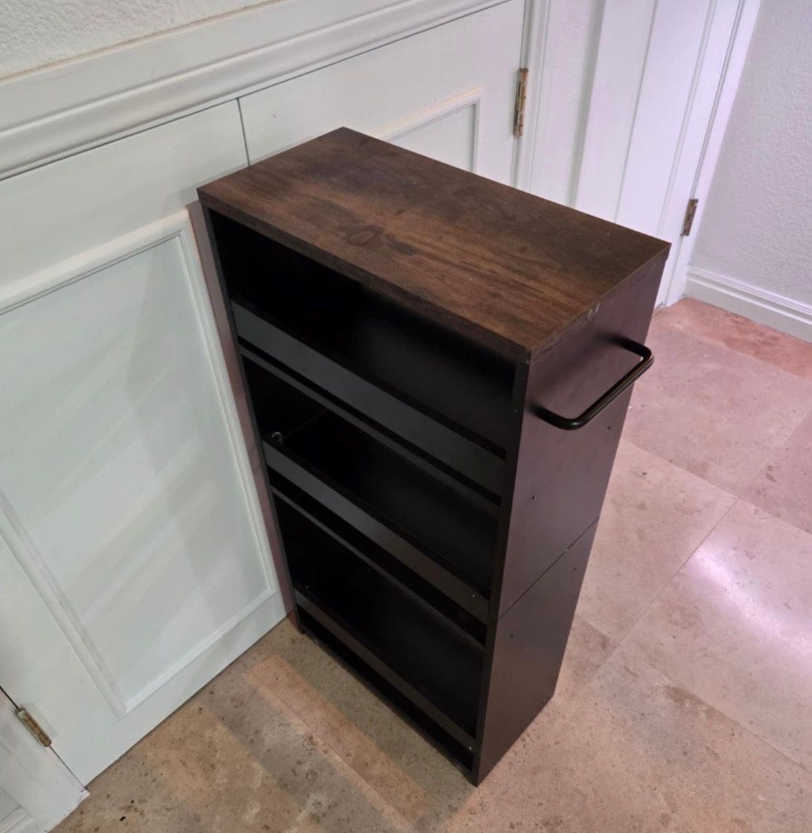 New 4 Tier Wooden Rolling Storage Cart