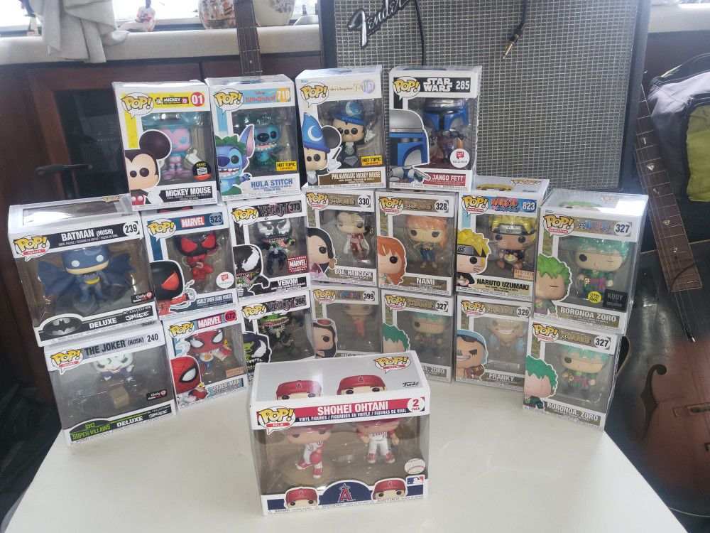 Funko Pops. 19 Total All Or One