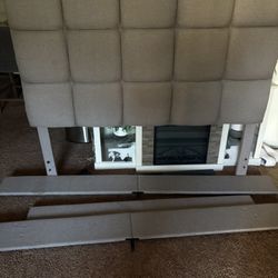 GREY QUEEN BED FRAME (NEED GONE TODAY)