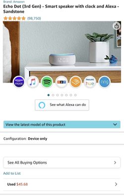 Echo Dot (3rd Gen) - Smart Speaker with Clock and Alexa - Sandstone  for sale online