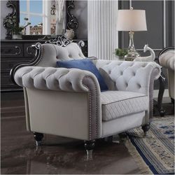 Brand New Ivory Accent Chair Glam Victorian Style Large Size Chair 