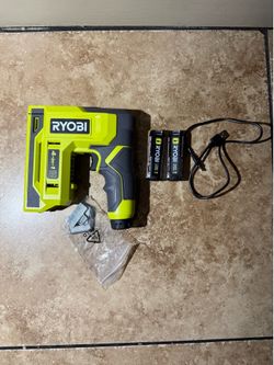 RYOBI USB Lithium Cordless Craft 4-in-1 Stapler/Nailer Kit with (2) 2.0 Ah Battery & Charging Cable